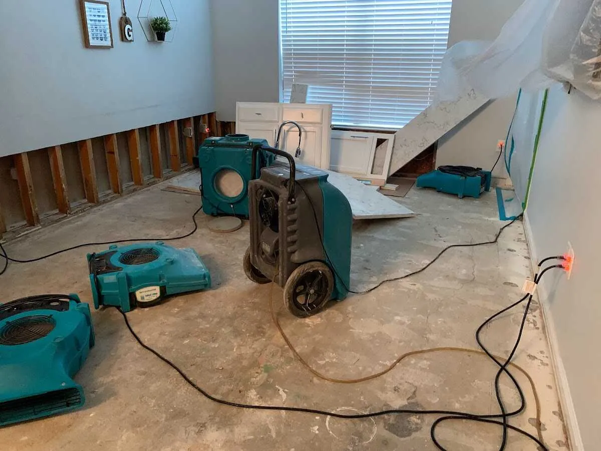 Dehumidifier in flood-cut room for Water Extraction & Removal in East Brandywine